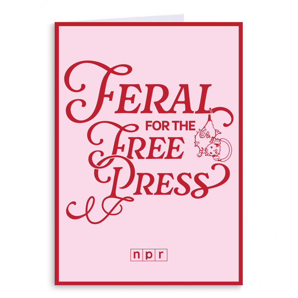 Feral For the Free Press Pink Greeting Card