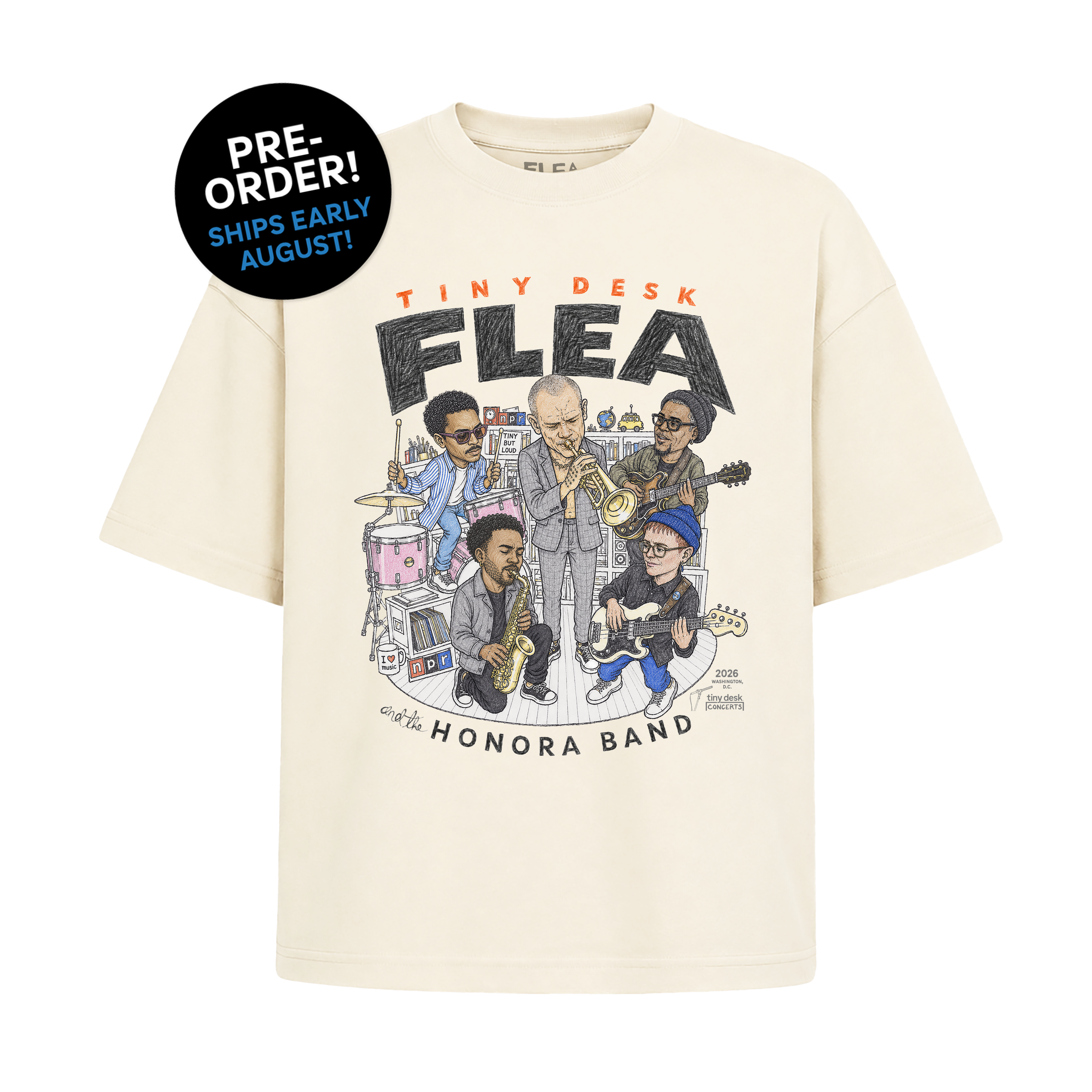 NPR tiny desk CONCERTS 公式Tシャツ M Tiny Desk Concerts Flea x NPR T-Shirt – National Public Radio, Inc.