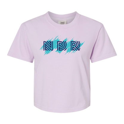NPR 90s Brushstroke Logo Women's Garment-Dyed Heavyweight Boxy Tee