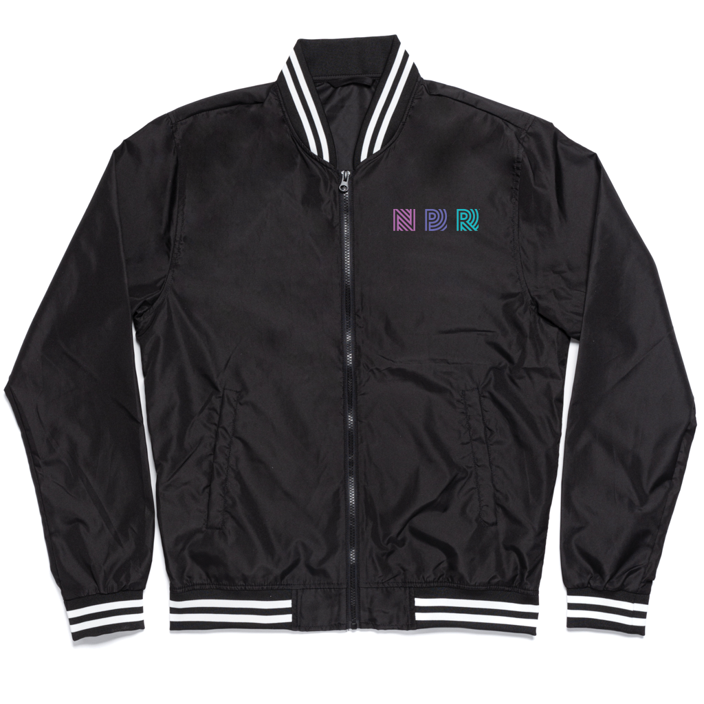 NPR 90s Repeating Logo Bomber Jacket