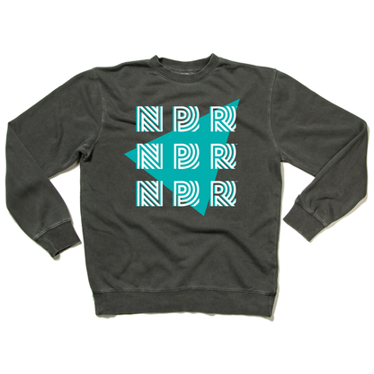NPR 90s Triangle Logo Garment-Dyed Crewneck Sweatshirt