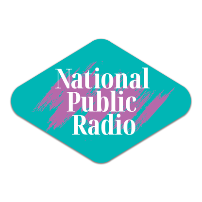 National Public Radio 90s Text Brushstroke Sticker