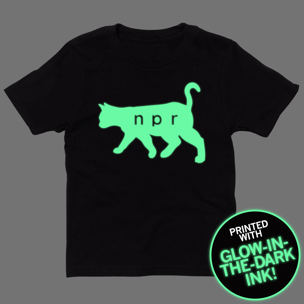 NPR Glow-In-The-Dark Cat Logo Kids Tee