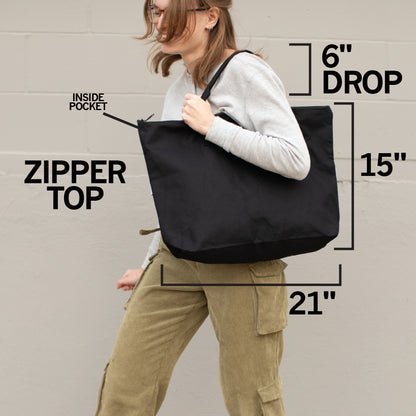 NPR Logo Zipper Top Tote Bag