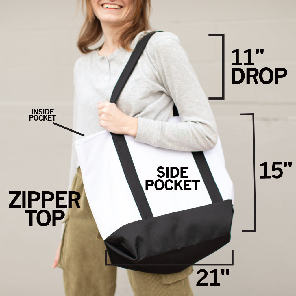 NPR Logo Giant Zipper Top Tote Bag
