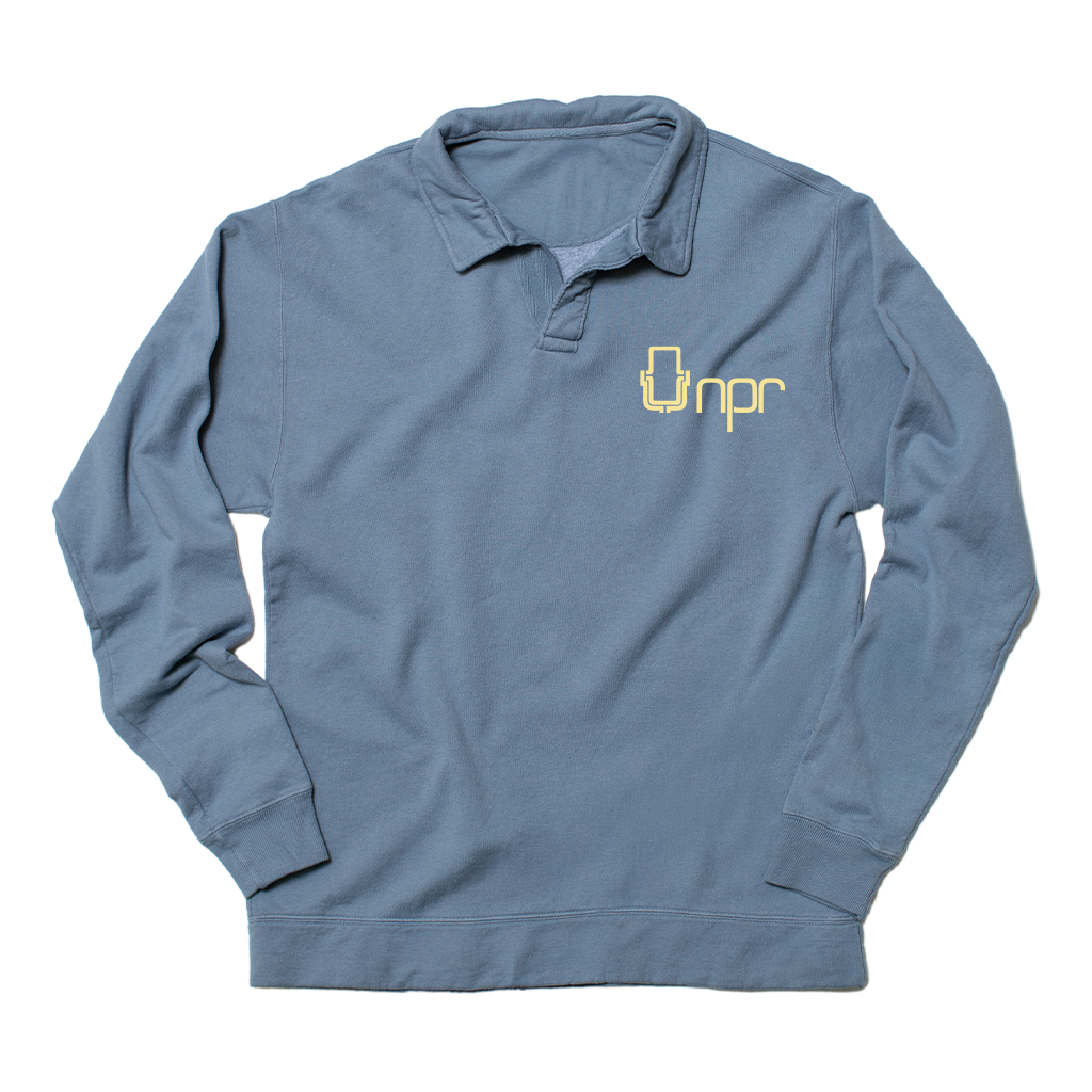 NPR '70s Mic Pocket Logo Garment-Dyed Polo Collar Sweatshirt