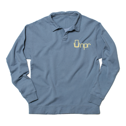 NPR '70s Mic Pocket Logo Garment-Dyed Polo Collar Sweatshirt