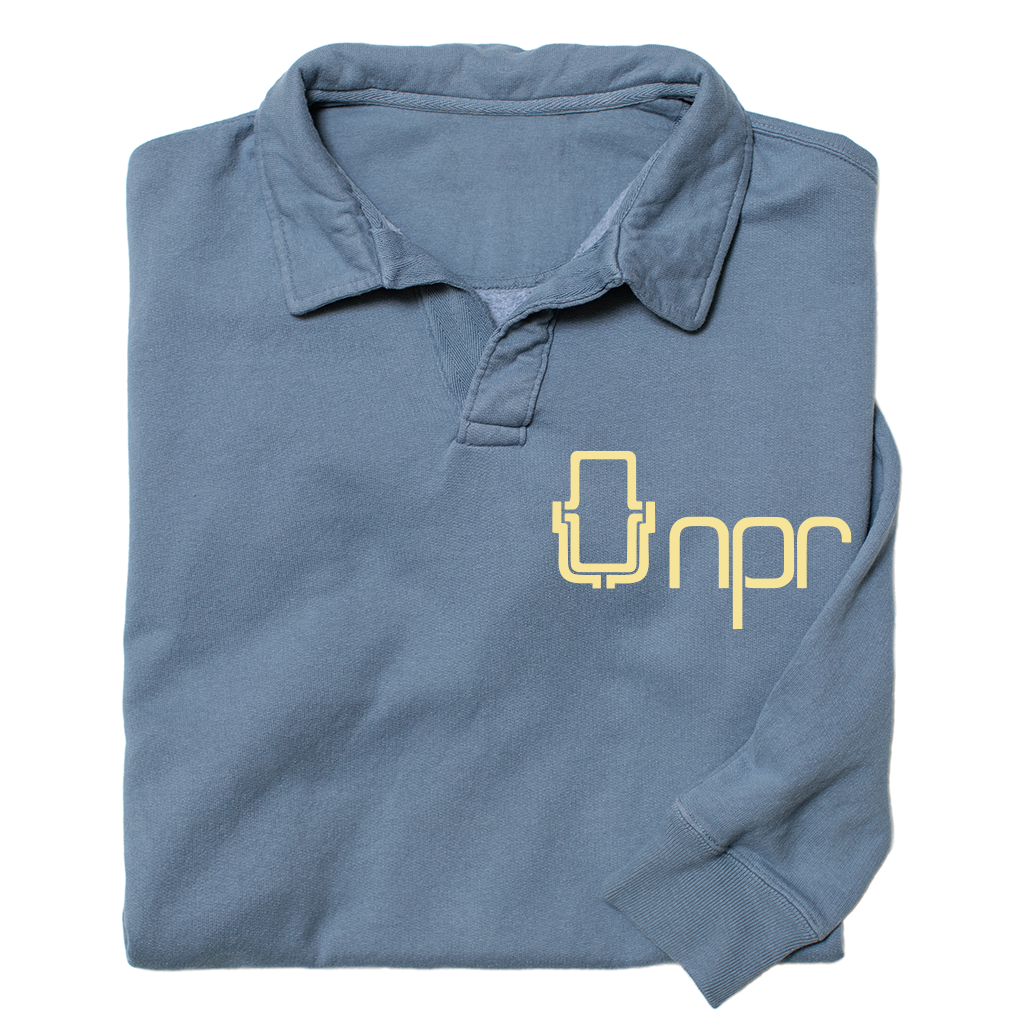 NPR '70s Mic Pocket Logo Garment-Dyed Polo Collar Sweatshirt