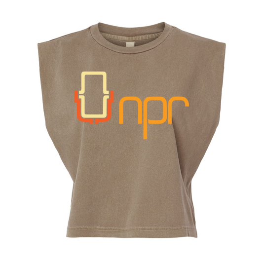 NPR '70s Mic Full Color Logo Garment-Dyed Muscle Tee
