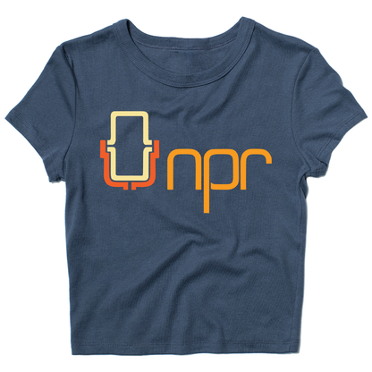 NPR '70s Mic Full Color Logo Women's Micro Rib Baby Tee