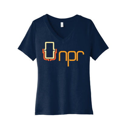 NPR '70s Full Color Mic Logo Women's V-Neck Tee