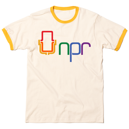 NPR Pride 70s Logo Ringer Tee