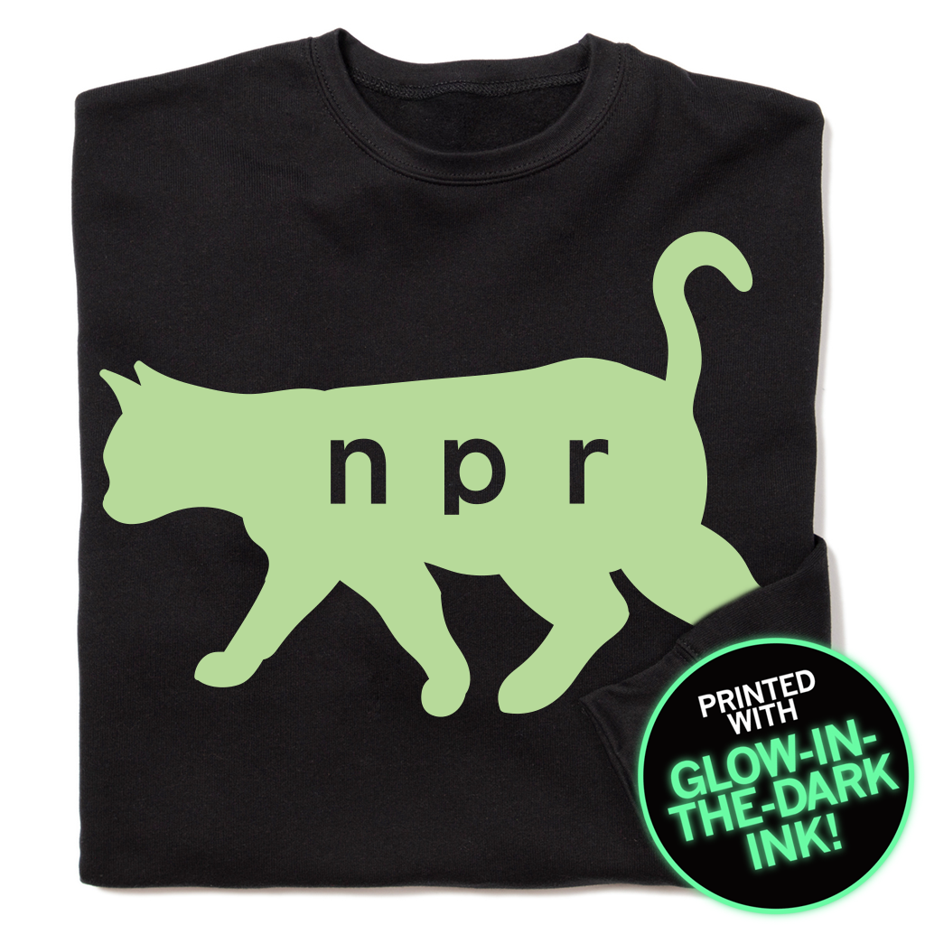 NPR Glow-In-The-Dark Cat Limited Edition Crewneck Sweatshirt