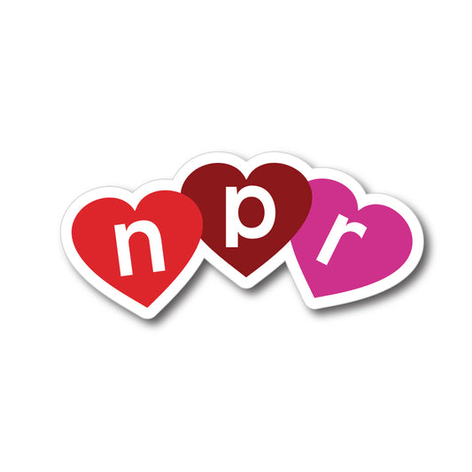 NPR Hearts Die-Cut Sticker