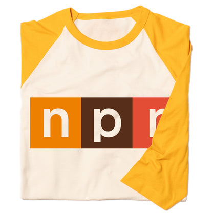 NPR Modern Logo 70s Colors Raglan Tee