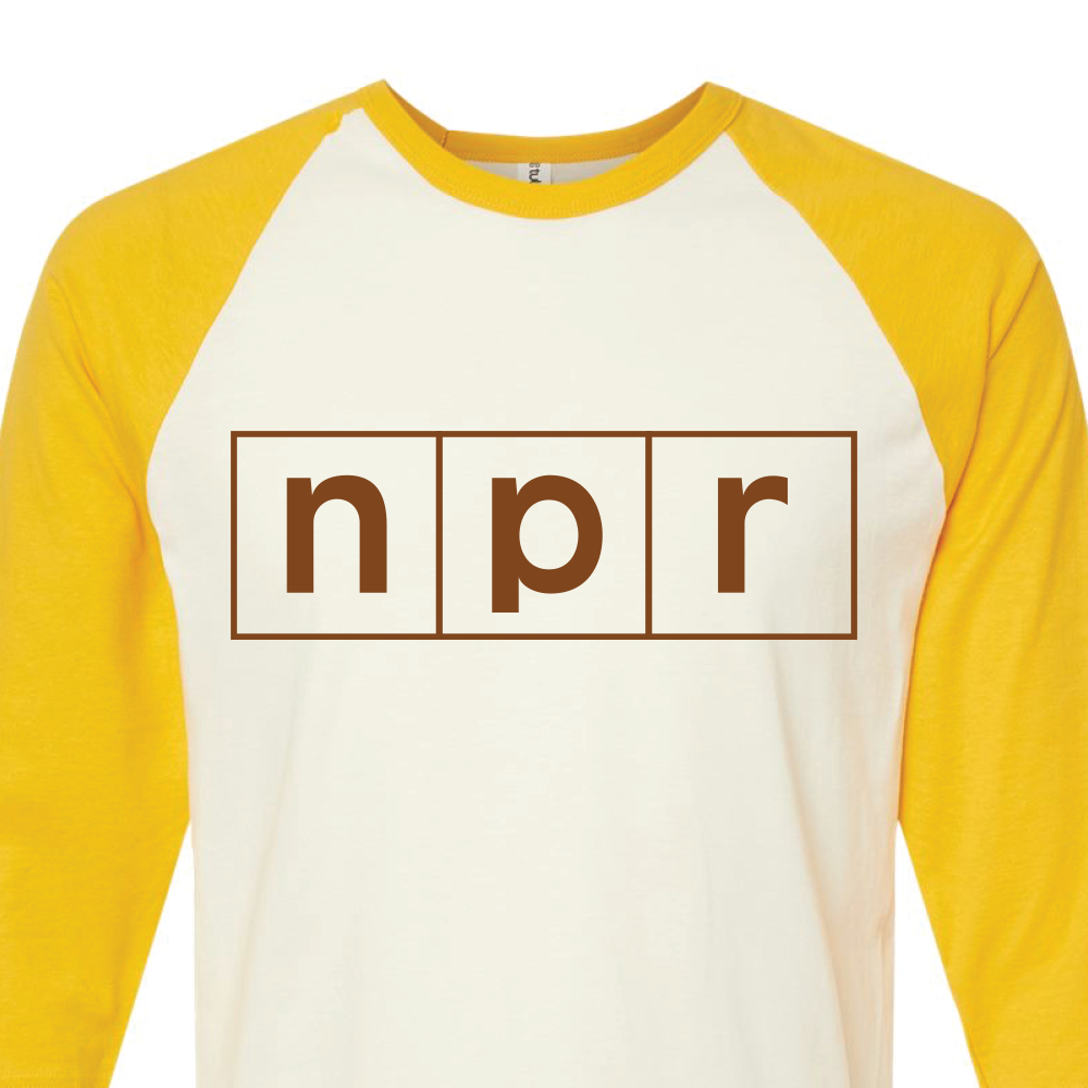 NPR Retro 70s Logo Outline Raglan Tee
