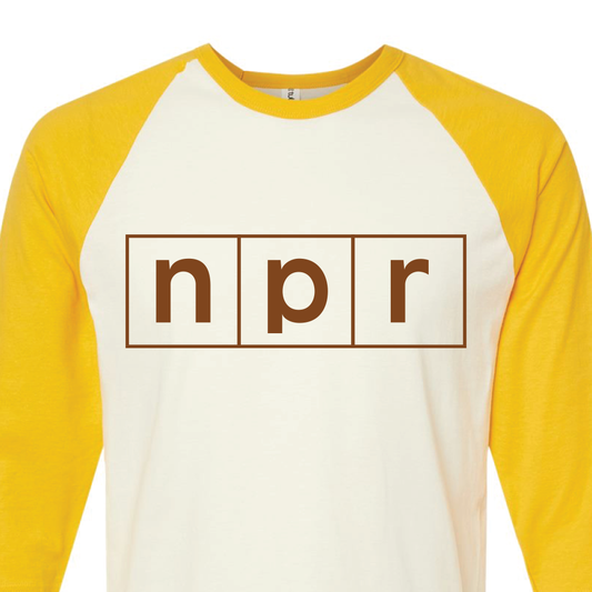 NPR Retro 70s Logo Outline Raglan Tee