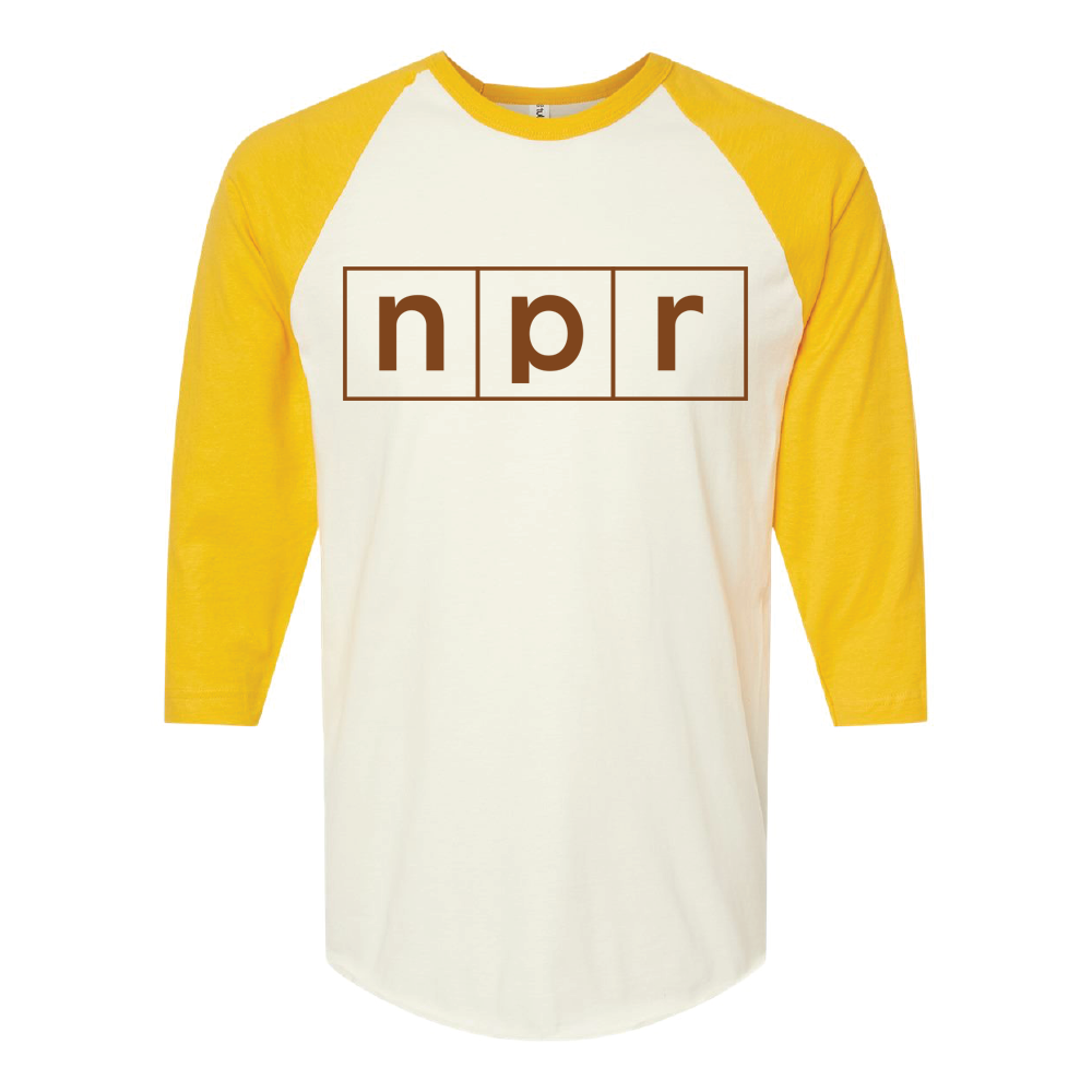 NPR Retro 70s Logo Outline Raglan Tee