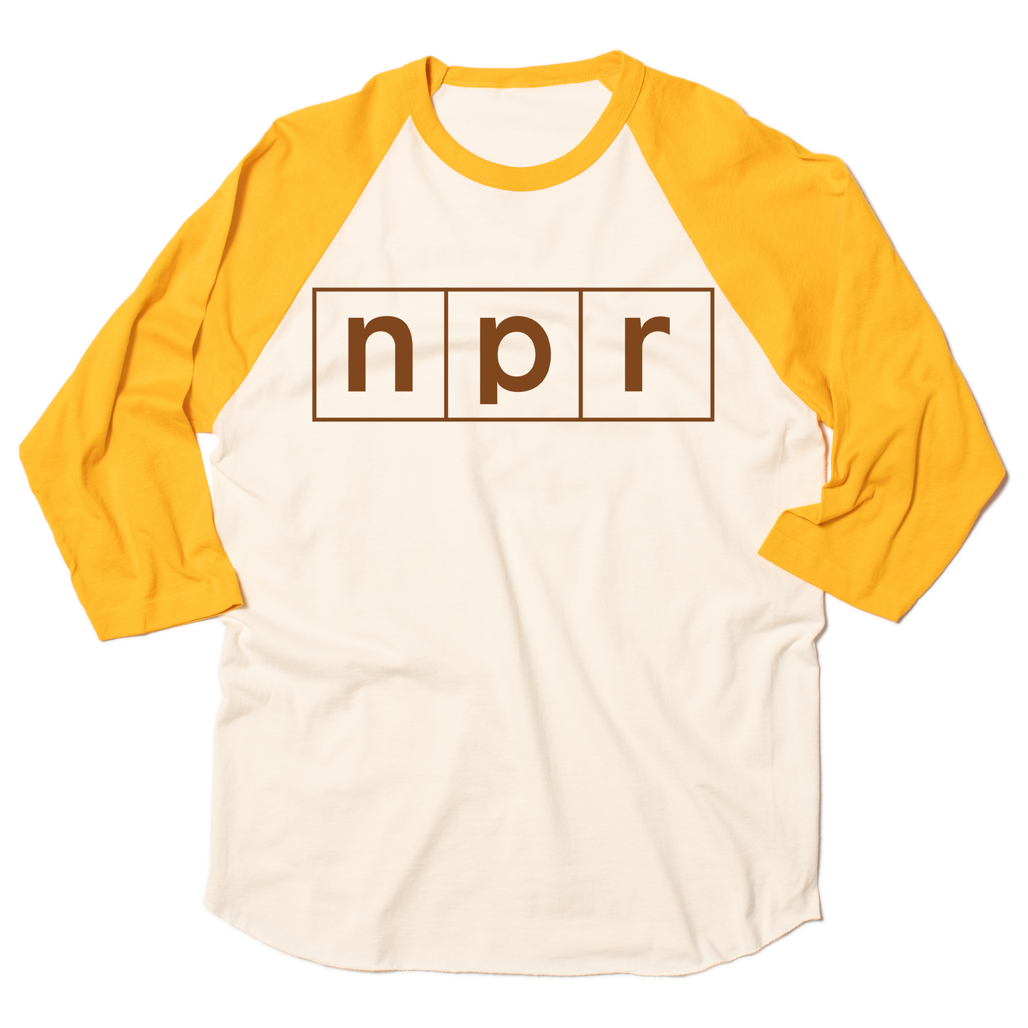 NPR Retro 70s Logo Outline Raglan Tee