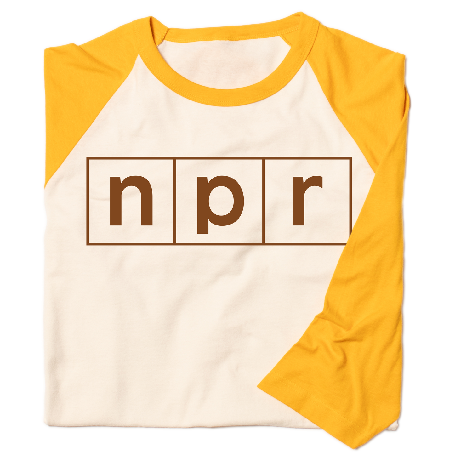 NPR Retro 70s Logo Outline Raglan Tee