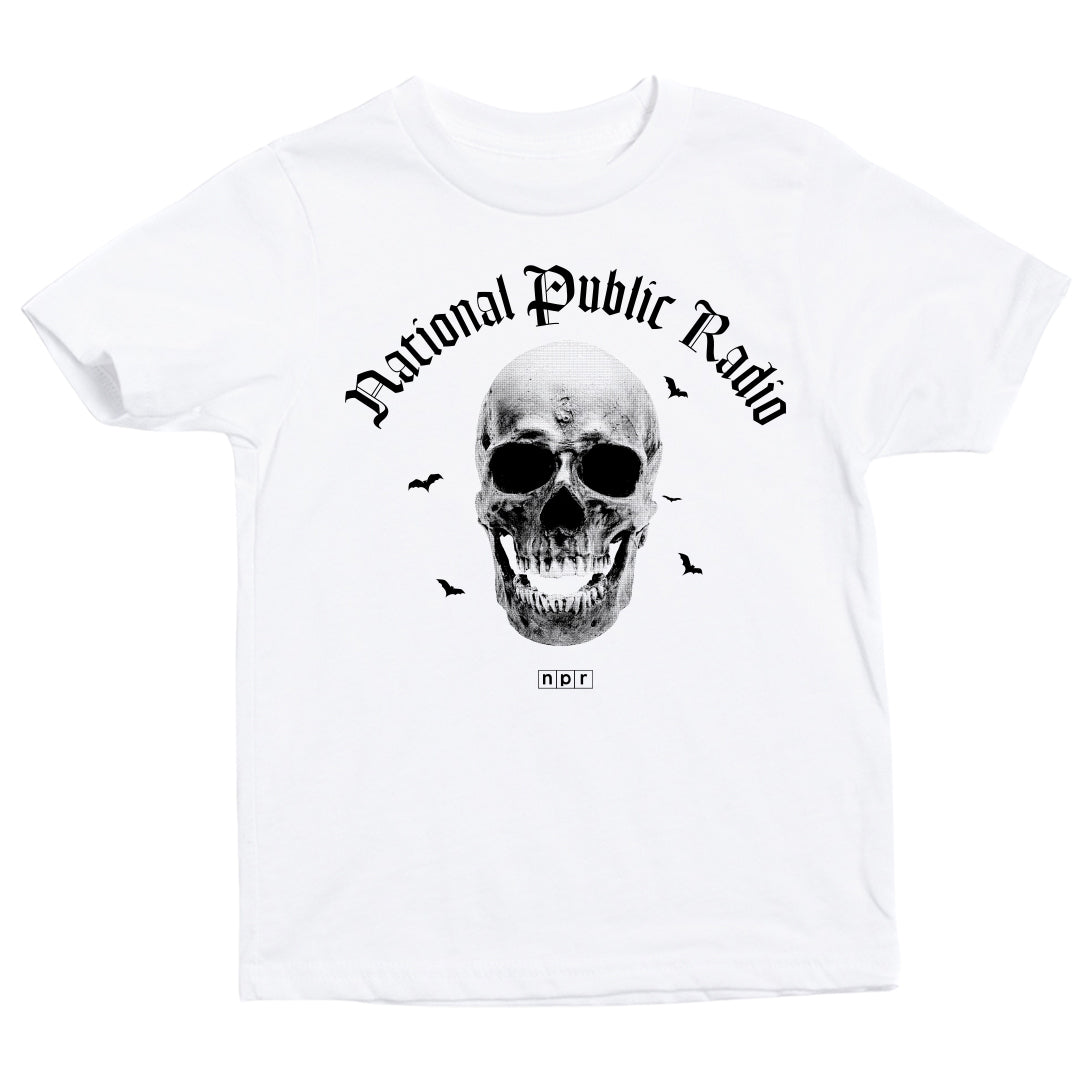National Public Radio Skull Logo Kids Tee