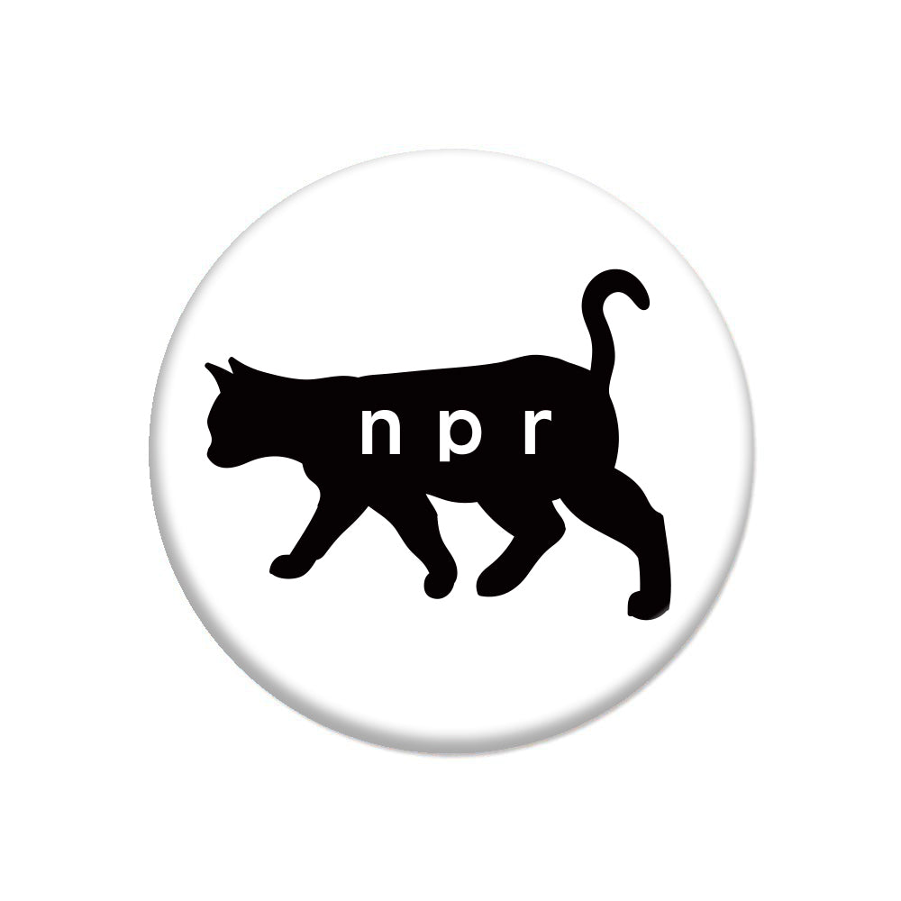NPR Black Cat Logo Button