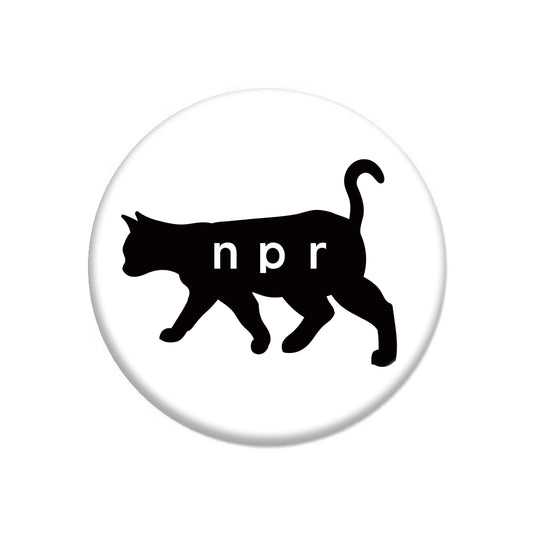 NPR Black Cat Logo Button