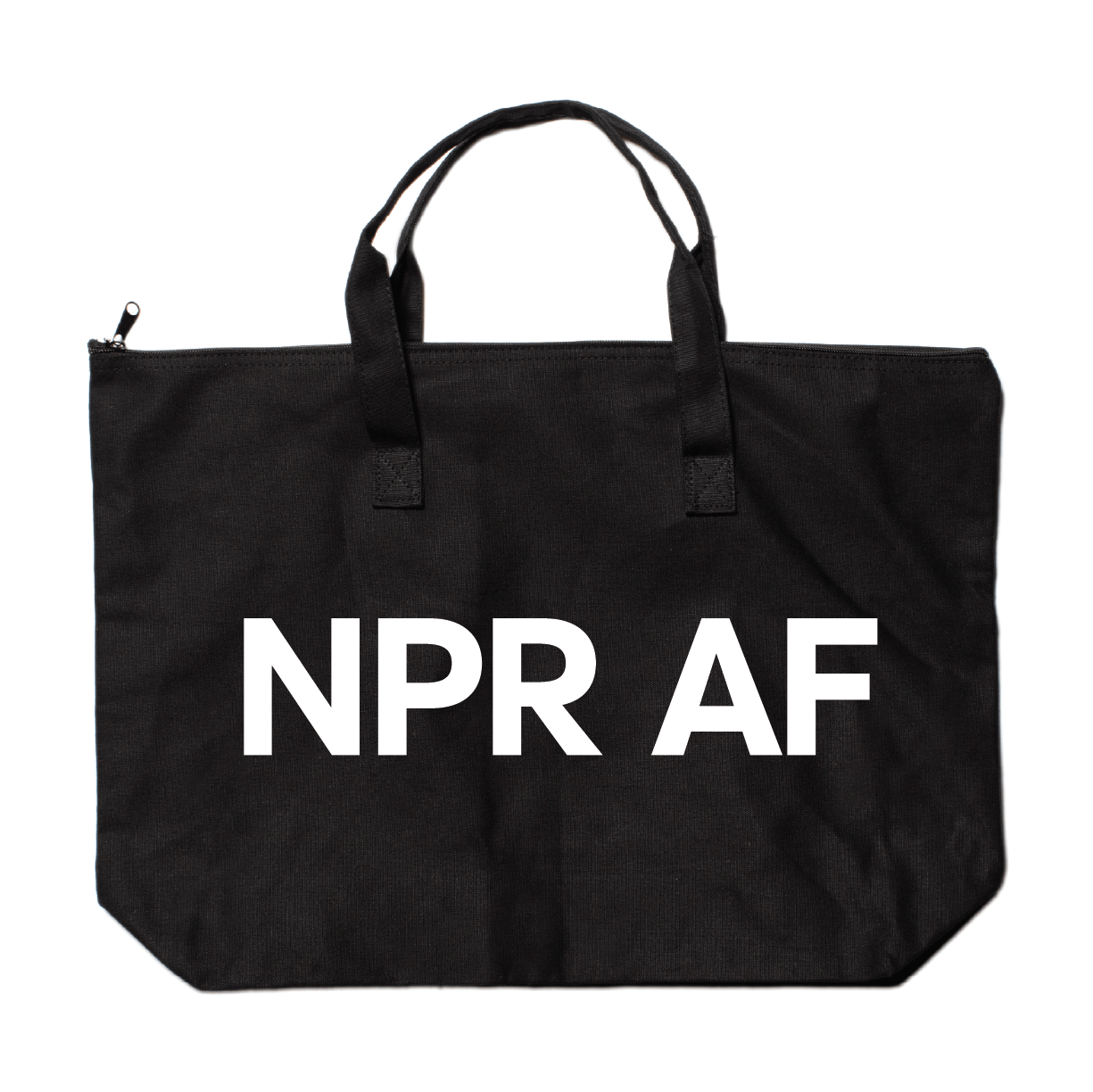 NPR AF Zipper Top Tote Bag