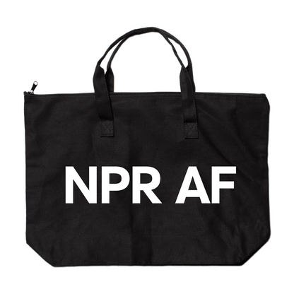 NPR AF Zipper Top Tote Bag