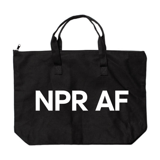 NPR AF Zipper Top Tote Bag