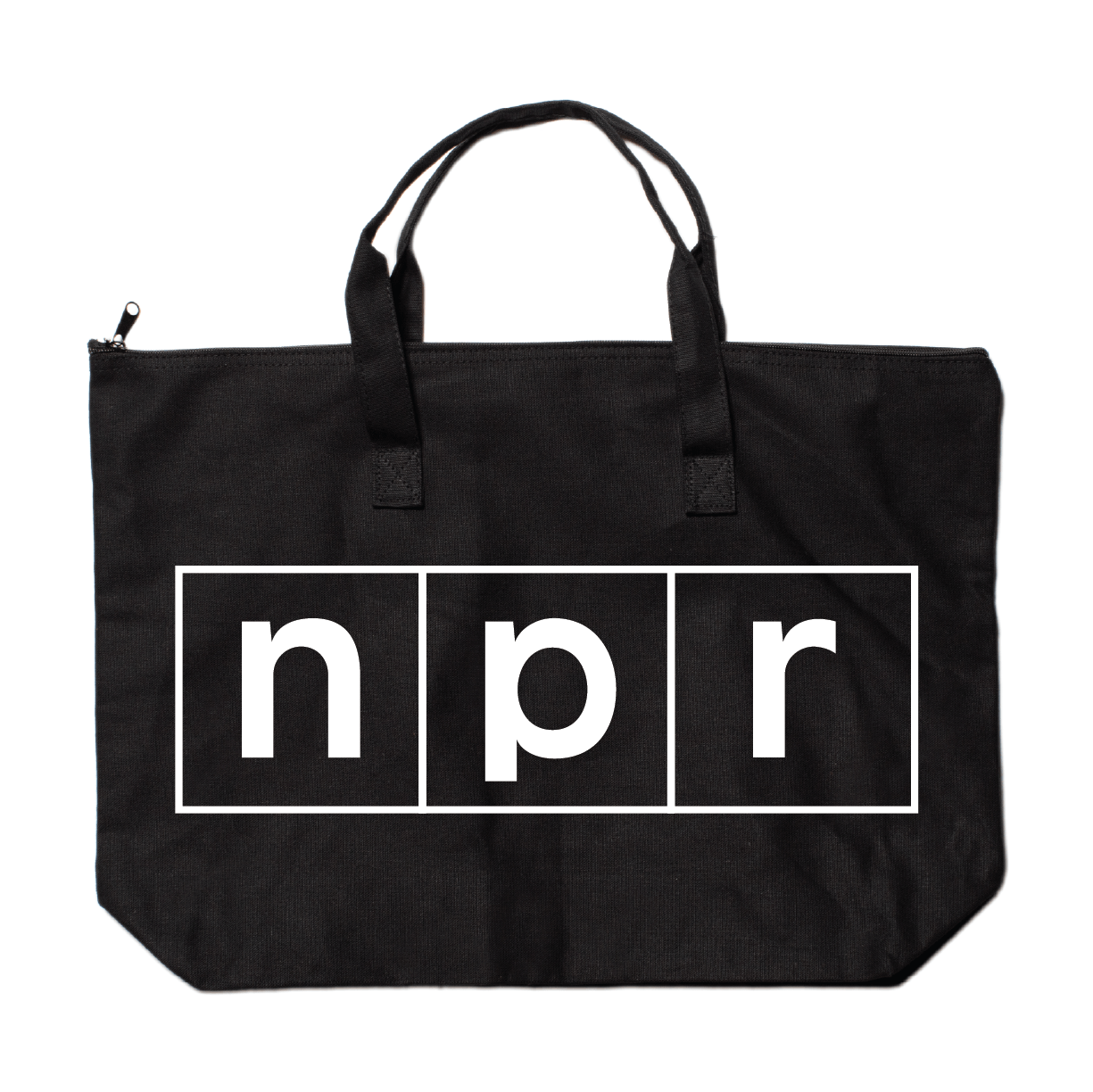 NPR Logo Zipper Top Tote Bag