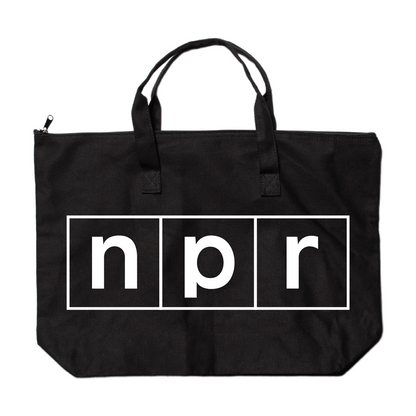 NPR Logo Zipper Top Tote Bag