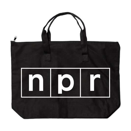 NPR Logo Zipper Top Tote Bag
