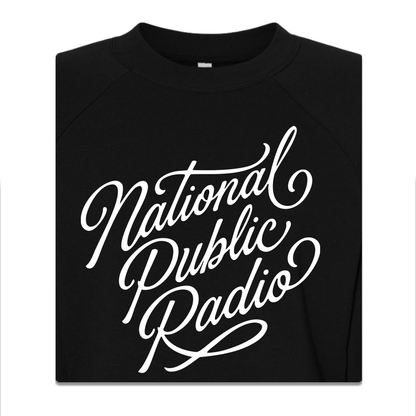 National Public Radio Script Women's Crop Crewneck Sweatshirt
