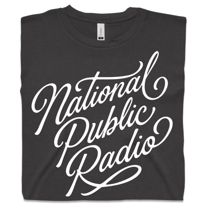 National Public Radio Script Crop Top - Coal