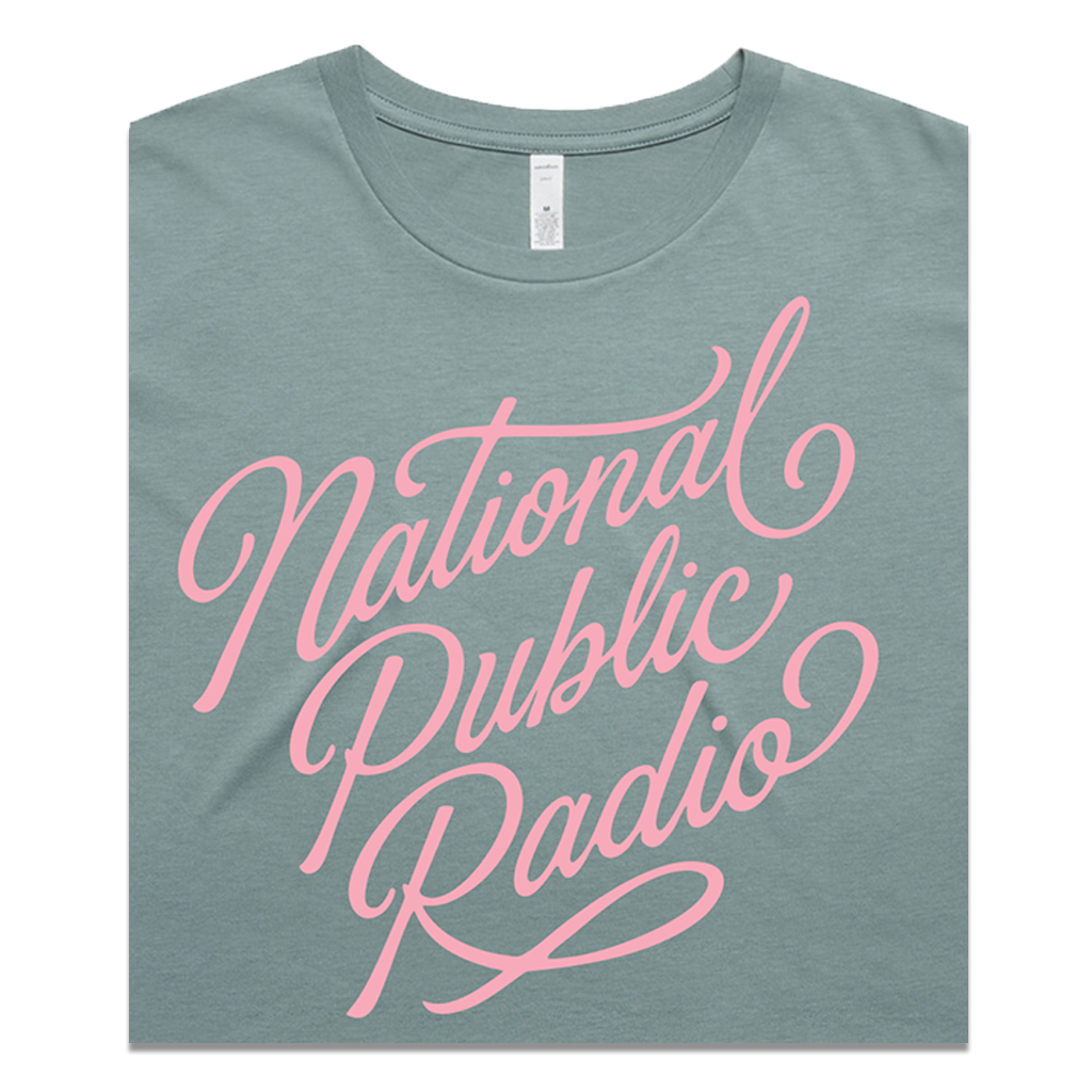National Public Radio Script Crop Top - Mineral
