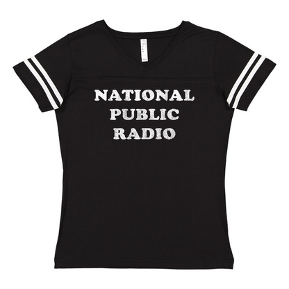 NPR Retro 70s Cooper Football Jersey Women's V-Neck Tee
