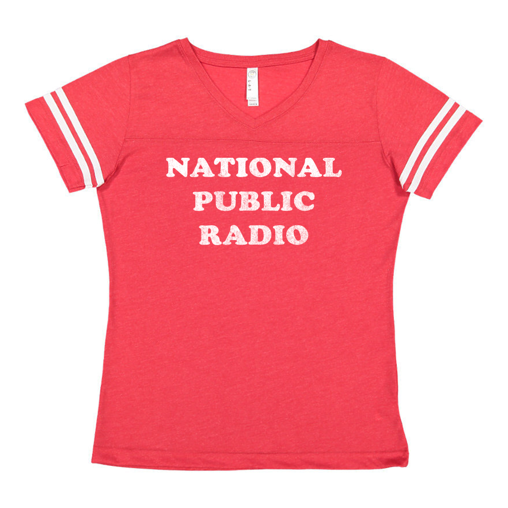 NPR Retro 70s Cooper Football Jersey Women's V-Neck Tee