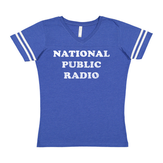 NPR Retro 70s Cooper Football Jersey Women's V-Neck Tee
