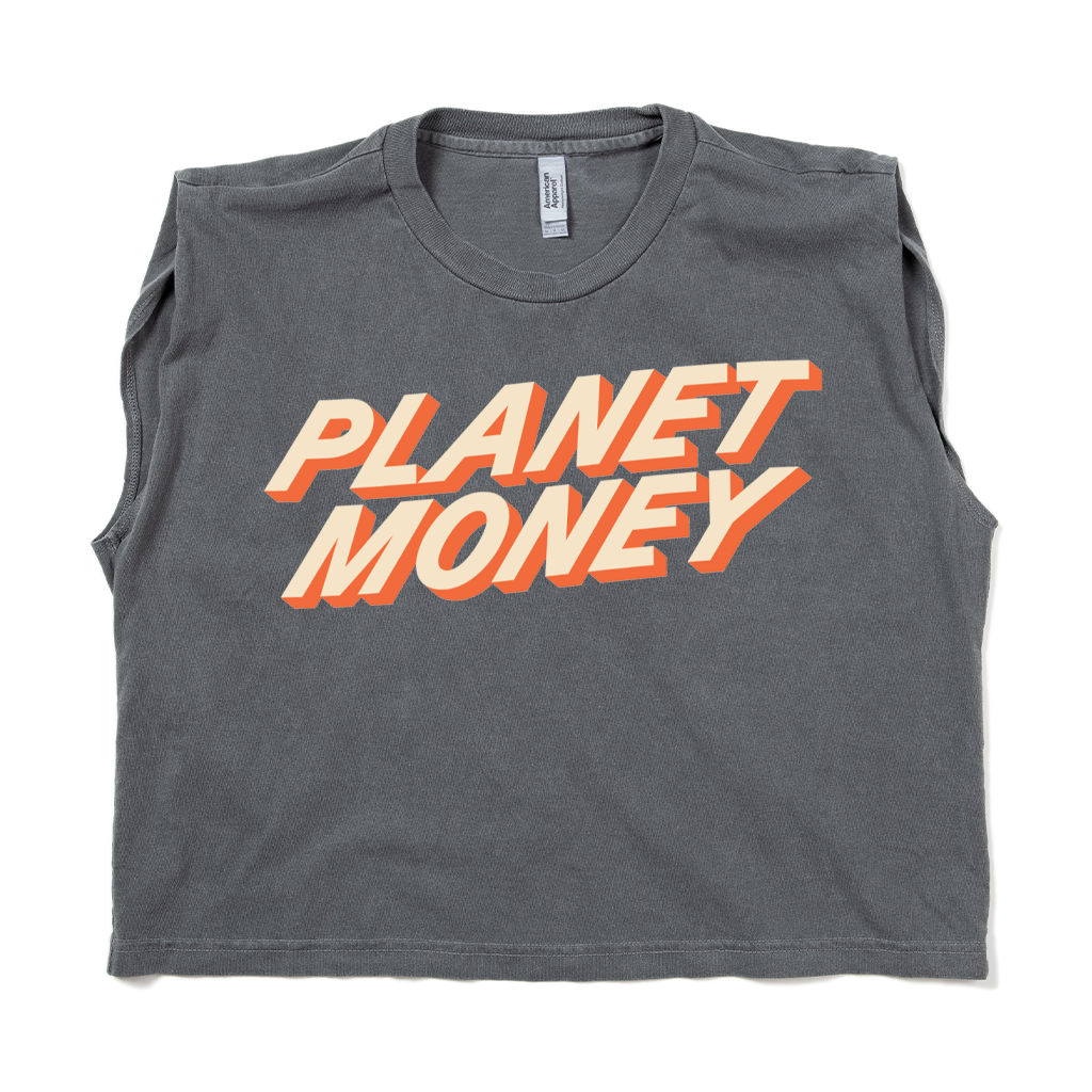 Planet Money Text Logo Muscle Crop Women's Tee