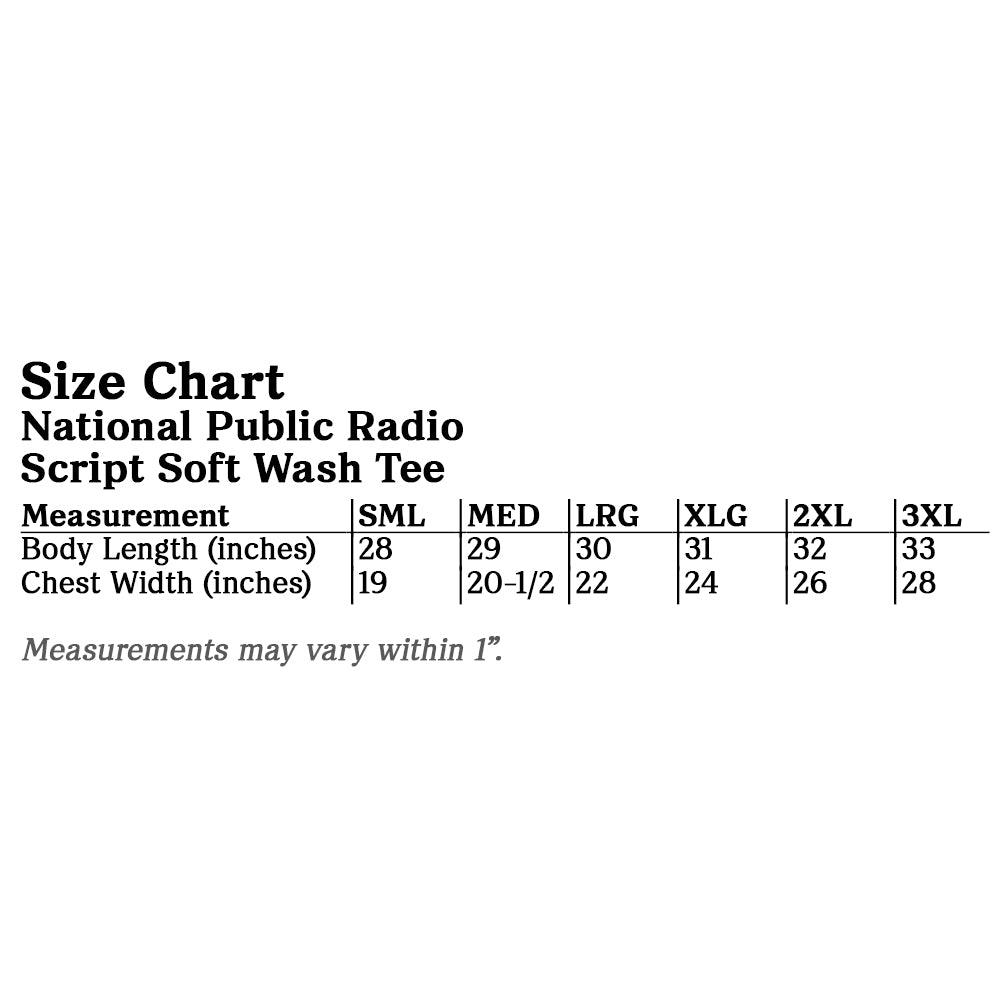 National Public Radio Script Tee