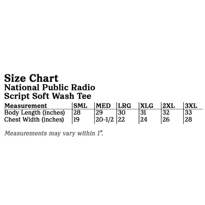 National Public Radio Script Tee