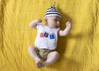White baby bib with NPR logo