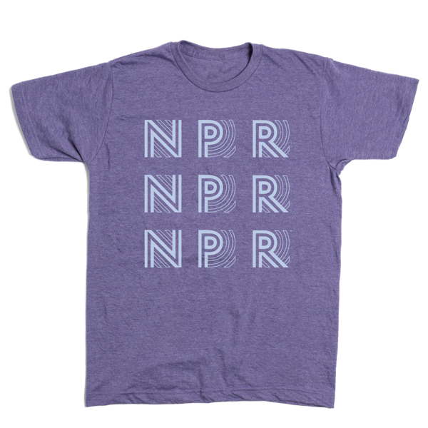 Purple tee with white NPR logo
