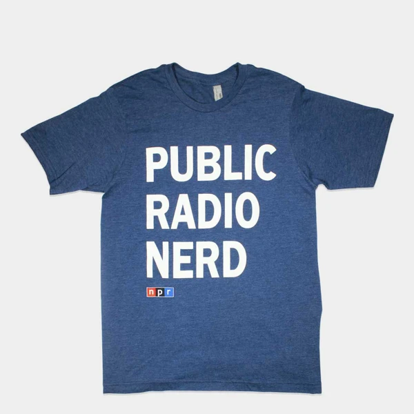 Public Radio Nerd Tee Navy: SM + MD