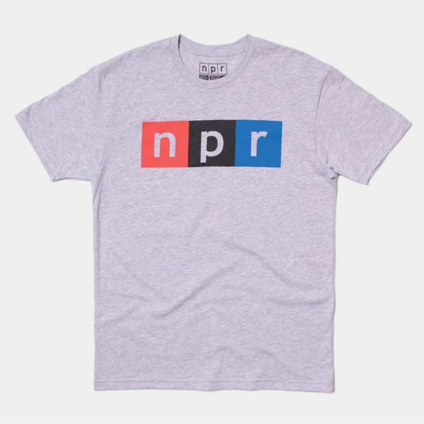 NPR Logo on a gray Tee