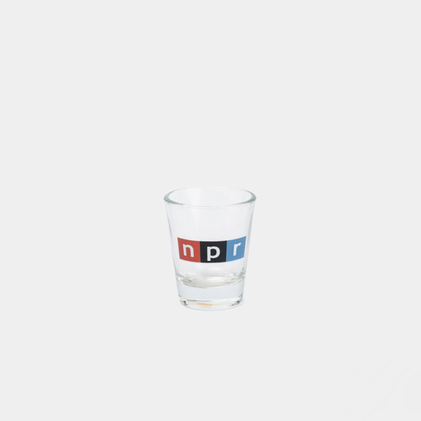 Share the good news with a NPR Logo on a Shot Glass