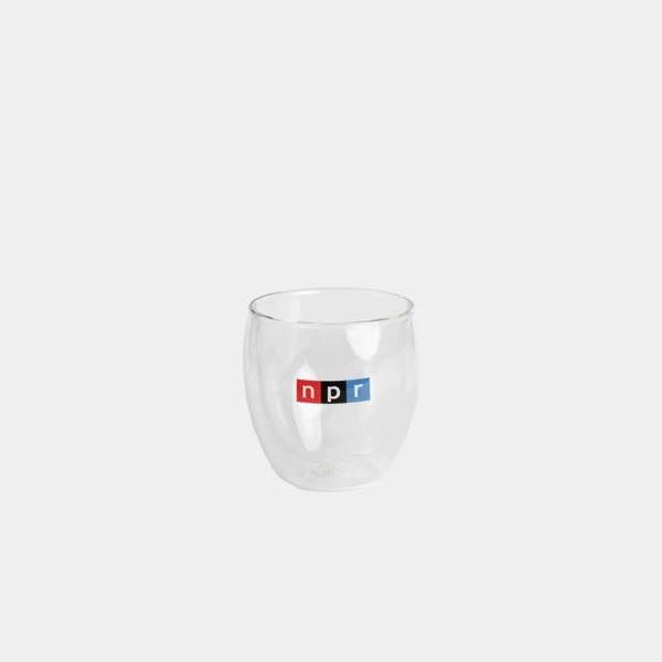 Clear cup with NPR logo