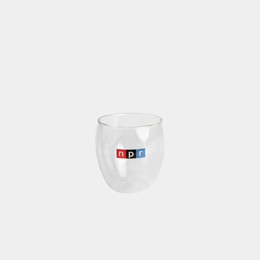 Clear cup with NPR logo