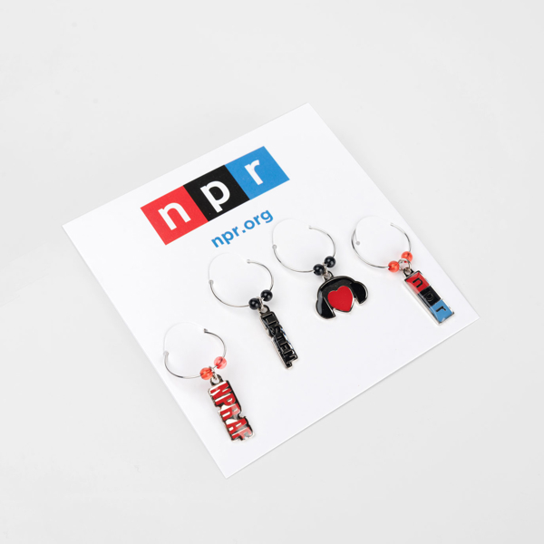 Pack of four NPR wine charms